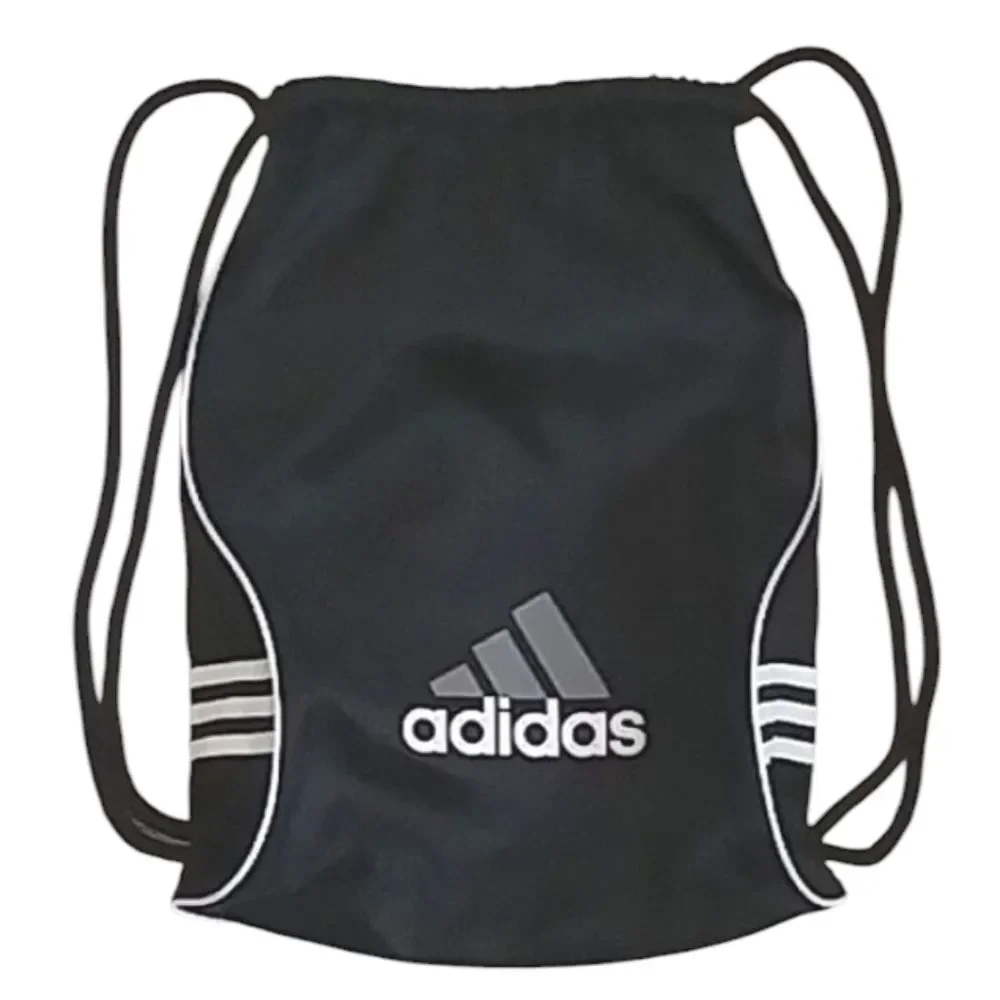 Adidas Sackpack Drawstring Backpack Black White 18X13X4